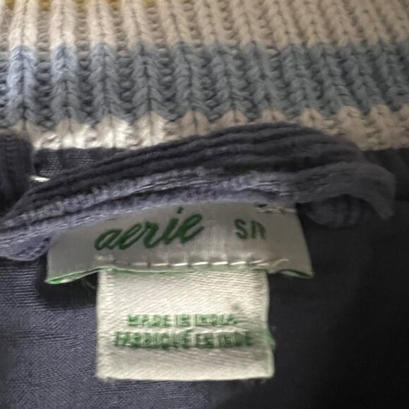 Aerie Preppy Blue Corduroy Snap Front Academia Varsity  Jacket ‎ Size Small - Picture 5 of 10